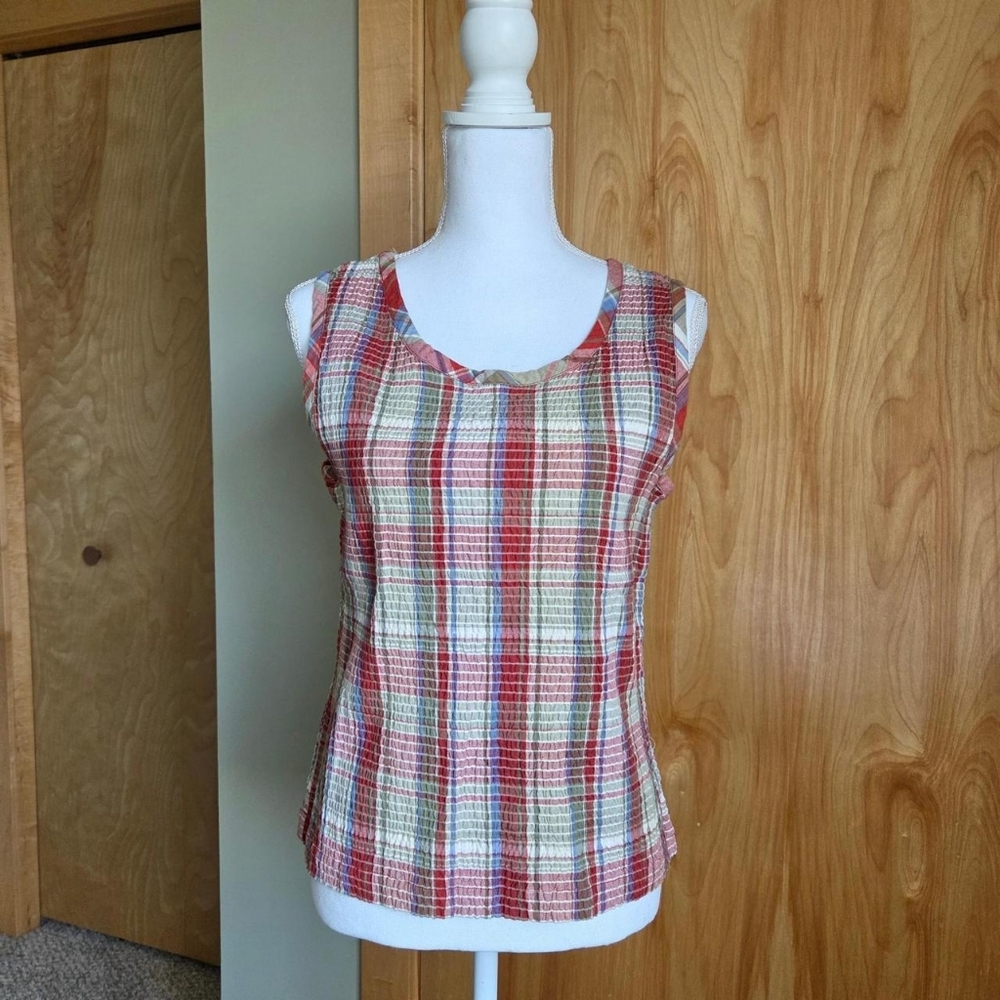 Vintage Y2k Lemon Grass Studio Plaid Tank Top